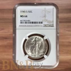 1945 S Walking Liberty NGC MS64 Strong Strike