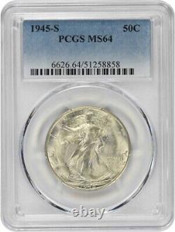 1945-S Walking Liberty Silver Half Dollar MS64 PCGS
