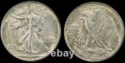 1945 Silver Liberty Walking Half Dollar PCGS AU 58 Gold Shield Certified Nice