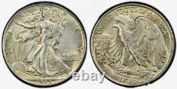 1945 Silver Liberty Walking Half Dollar PCGS AU 58 Gold Shield Certified Nice