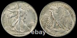 1945 Silver Liberty Walking Half Dollar PCGS AU 58 Gold Shield Certified Nice