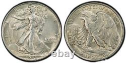 1945 Silver Liberty Walking Half Dollar PCGS AU 58 Gold Shield Certified Nice