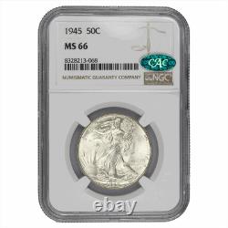 1945 Walking Liberty Half Dollar 50C NGC MS 66 CAC
