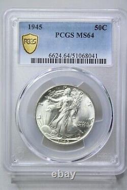 1945 Walking Liberty Half Dollar 50C PCGS MS64 Blast White #8041