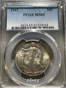 1945 Walking Liberty Half Dollar 50C PCGS MS65 Brilliant