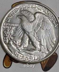 1945 Walking Liberty Half Dollar, FS-901 No AW Initials, AU-BU from Estate