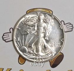 1945 Walking Liberty Half Dollar, FS-901 No AW Initials, AU-BU from Estate