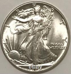 1945 Walking Liberty Half Dollar From OBW Roll Estate CH-GEM Bu Unc 90% Silver