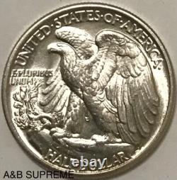 1945 Walking Liberty Half Dollar From OBW Roll Estate CH-GEM Bu Unc 90% Silver