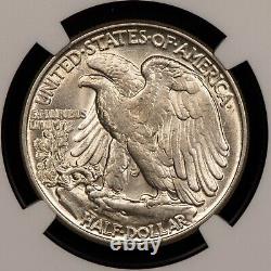 1945 Walking Liberty Half Dollar Mint Error No AW Initials -NGC AU 58 X3696