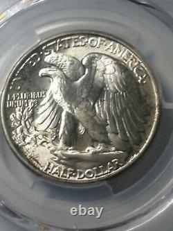 1945 Walking Liberty Half Dollar Missing Initials No Aw Fs901 Pcgs Ms65 Nice