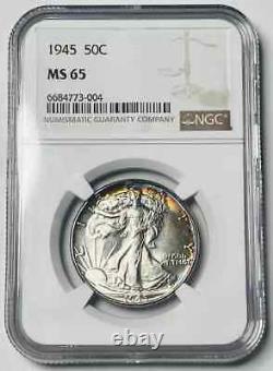 1945 Walking Liberty Half Dollar NGC MS-65 Very Pretty