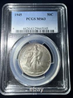 1945 Walking Liberty Half Dollar PCGS MS63