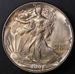 1945 Walking Liberty Half Dollar/ Toned /fresh From Original Collection-lot 8133