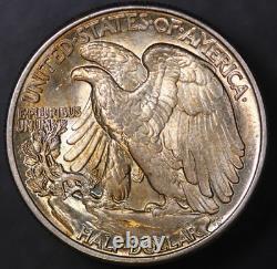 1945 Walking Liberty Half Dollar/ Toned /fresh From Original Collection-lot 8133