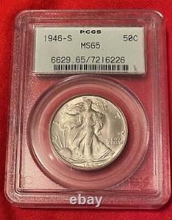 1946S Walking Liberty Silver Half Dollar 50C PCGS MS 65 OLD GREEN HOLDER OGH