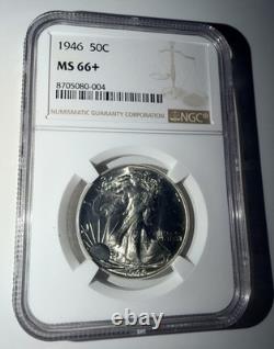 1946 50C Walking Liberty Half Dollar MS66+? NGC 8705080-004 GEM? UNC