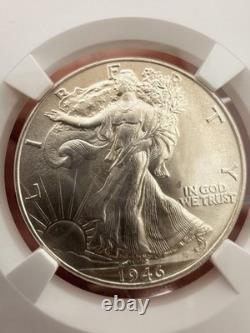 1946 50C Walking Liberty Half Dollar MS66+? NGC 8705080-004 GEM? UNC