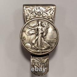 1946 50c Walking Liberty Silver Half Dollar Sterling Money Clip SKU-Q2016