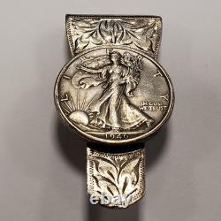 1946 50c Walking Liberty Silver Half Dollar Sterling Money Clip SKU-Q2016