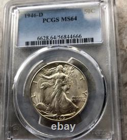 1946-D 50C Walking Liberty Half Dollar PCGS MS64