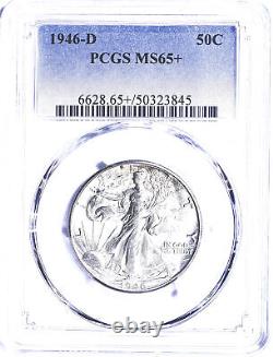 1946-D Liberty Walking Half Dollar PCGS MS-65+ Mint State 65 Plus