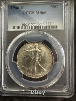 1946-D MS65 Silver Walking Liberty Half Dollar Coin