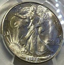 1946-D Silver Walking Liberty Half Dollar 50c PCGS MS66 Lustrous Toned Gem