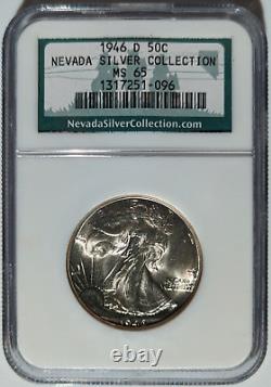 1946-D Walking Liberty Half Dollar NGC MS-65 Nevada Silver Collection