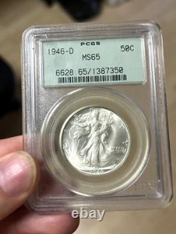 1946-D Walking Liberty Half Dollar PCGS MS65 90% Silver Uncirculated Gem