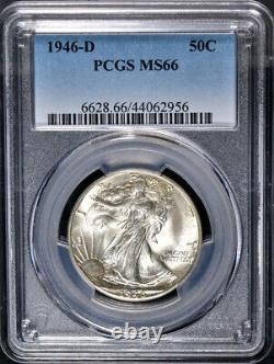 1946-D Walking Liberty Half PCGS MS66 Superb Eye Appeal Strong Strike