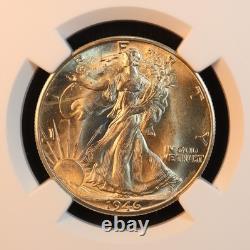 1946-D Walking Liberty Silver Half Dollar NGC MS65 Gorgeous GEM! PQ Luster