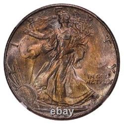 1946-D Walking Liberty Silver Half Dollar NGC MS67 Bronze Toned Semi-PL Reverse
