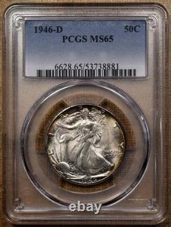 1946-D Walking Liberty half, PCGS MS65, superb rim tone, DKRC
