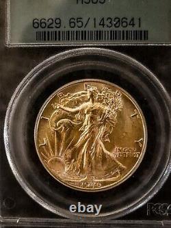 1946-S 50C Walking Liberty Half Dollar PCGS MS 65 OGH