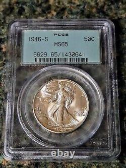 1946-S 50C Walking Liberty Half Dollar PCGS MS 65 OGH