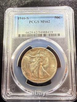 1946 S 50c Walking Liberty Half Pcgs Ms62 Just Graded