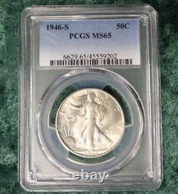 1946 S PCGS MS 65 Liberty Walking Silver Half Dollar, Gem MS65 Silver 50C Coin