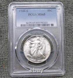 1946 S PCGS MS 65 Silver Liberty Walking Half Dollar, 50C, Blazing Mint Luster