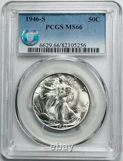 1946 S Walking Liberty Half Dollar PCGS MS-66 Sight White