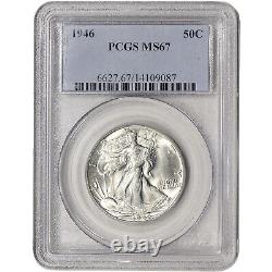 1946 US Walking Liberty Silver Half Dollar 50C PCGS MS67