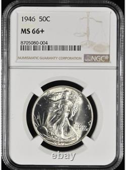 1946 U. S. 50c Walking Liberty Half Dollar NGC MS66+