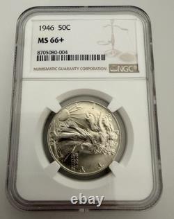 1946 U. S. 50c Walking Liberty Half Dollar NGC MS66+