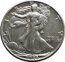 1946 WALKING LIBERTY Half Dollar Bald Eagle United States Silver Coin i44668