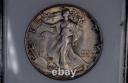 1946 Walking Liberty Half Dollar 50c ANACS MS65 Stunning Toner +COLORS+