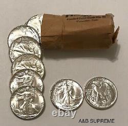 1946 Walking Liberty Half Dollar From OBW Roll Estate CH-GEM Bu Unc 90% Silver