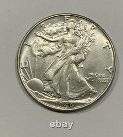 1946 Walking Liberty Silver Half Dollar Fs 801 Au+ Great Details F1034