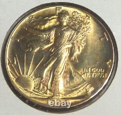 1946 Walking Liberty Silver Half Dollar Toning Toned Philadelphia Mint CC43
