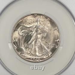1946-d 50c Walking Liberty Cac Ms61 Freshly Graded