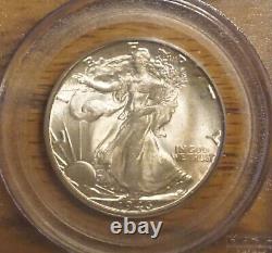 1946-d Walking Liberty Half Dollar -pcgs Ms-65 #6628.65/5844883 Casing Chip